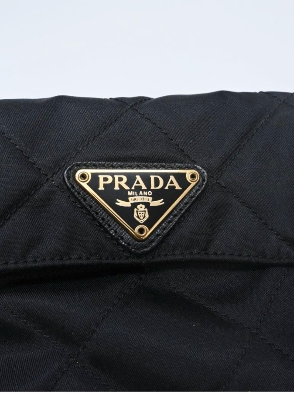 PRADA🌟Black/gold Quilted Nylon shoulder/waist bag or sling bag!